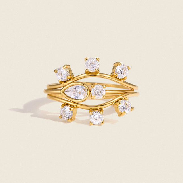 Secret Vow Current Heart Zircon Stackable Ring