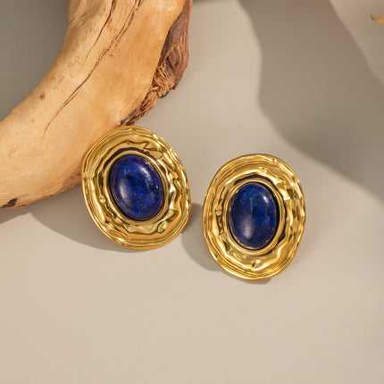 Quiet Orbit Reverie Oval Stone Stud Earrings - view 7