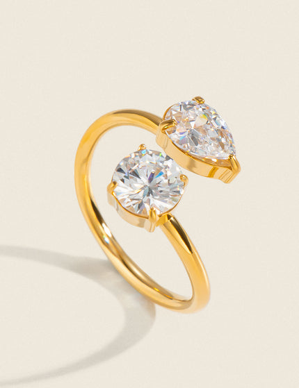 Pear and Round Zircon Wrap Ring