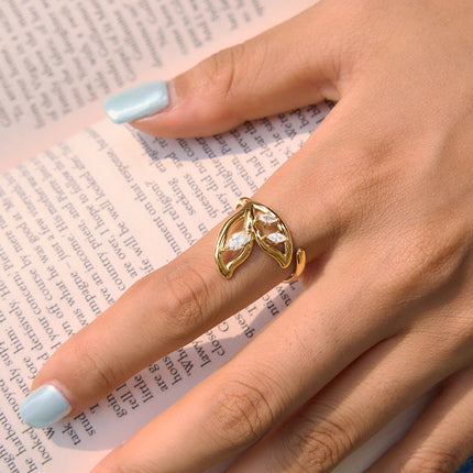 Fishtail Zircon Open Ring - view 4