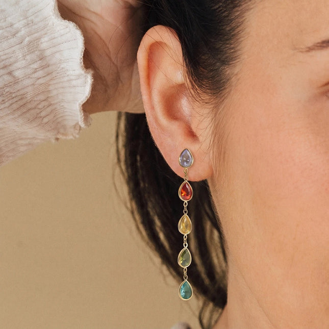 Night Compass Echo Star Zircon Drop Earrings - view 2