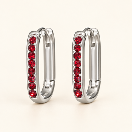 Glacier U-Shaped Zircon Hoop Earrings - view 13