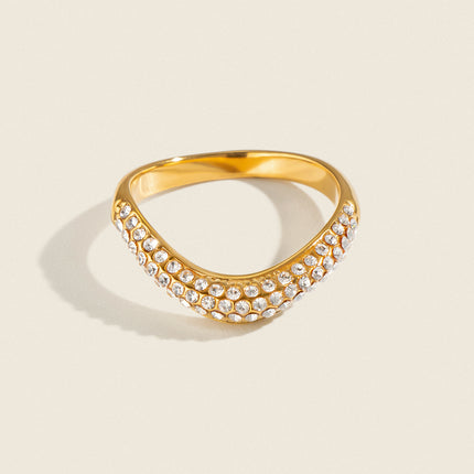 Bright Facet Current Circular Zircon Gemstone Ring
