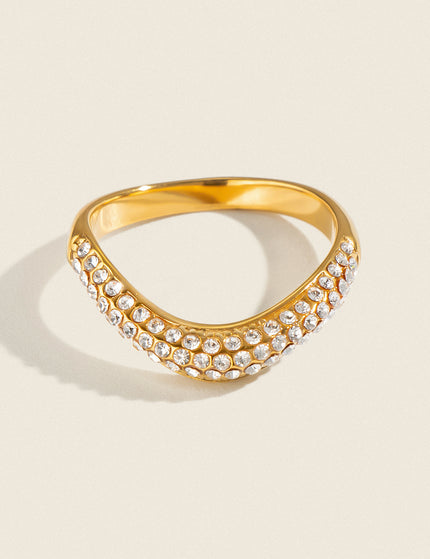 Bright Facet Current Circular Zircon Gemstone Ring