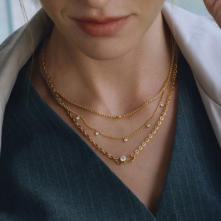 Bright Facet Fable Circular Zircon Layered Necklace - view 4