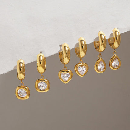 Secret Vow Ritual Heart Zircon Drop Earrings - view 2