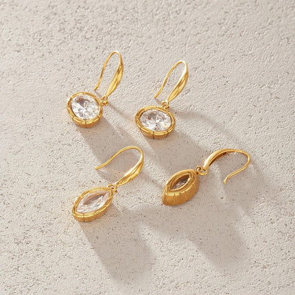 Starstone Whisper Geometric Zircon Drop Earrings - view 6