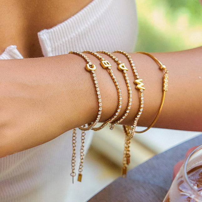 Sparkle Initial Bracelet