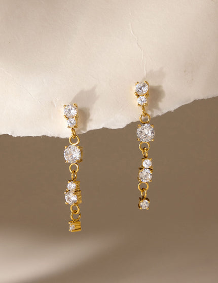Frostlight Drift Circular Zircon Drop Earrings - view 5