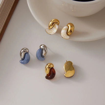Misted Cove Drift Geometric Resin Stud Earrings - view 5