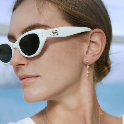 Frostlight Drift Circular Zircon Drop Earrings - view 2