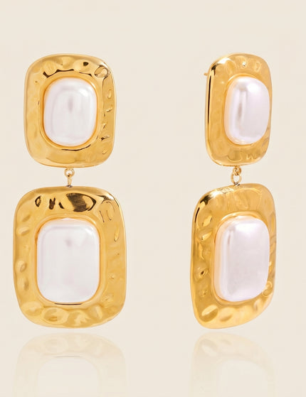 Pearl Haze Drift Square Pearl Drop Earrings