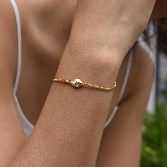 Nocturne Fable Serpent Zircon Chain Bracelet - view 4