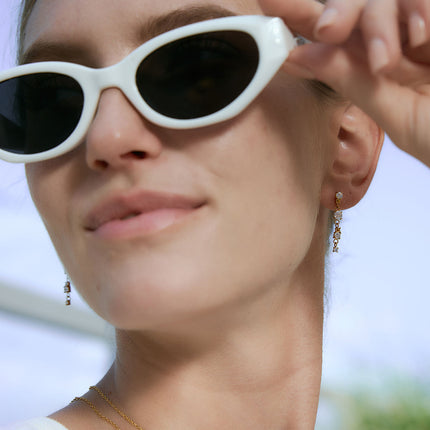 Frostlight Drift Circular Zircon Drop Earrings - view 4