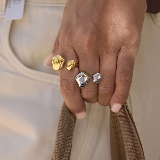 Misted Cove Ritual Geometric Open Ring - view 4