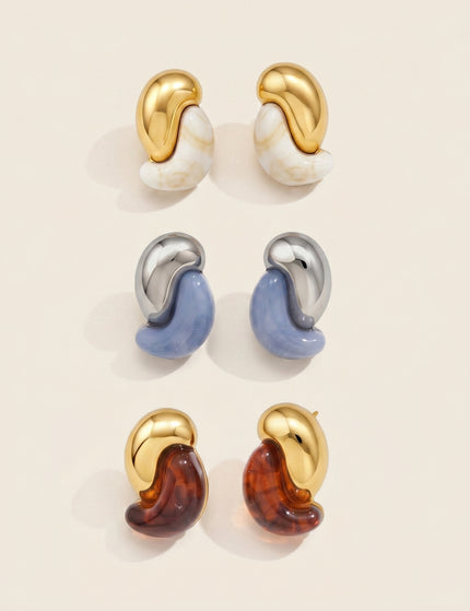 Misted Cove Drift Geometric Resin Stud Earrings
