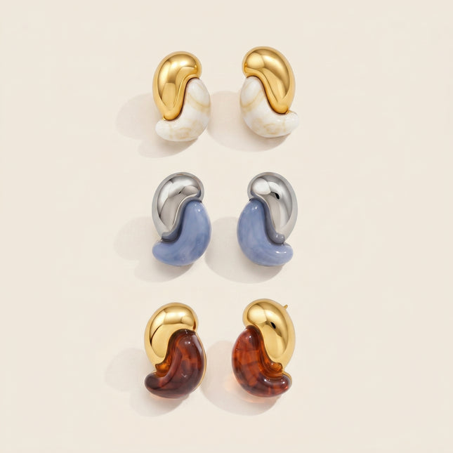Misted Cove Drift Geometric Resin Stud Earrings
