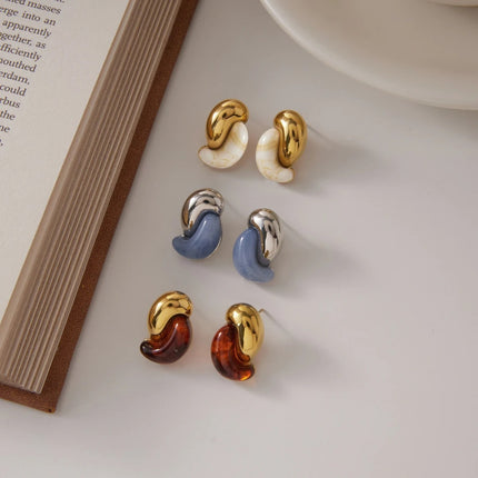 Misted Cove Drift Geometric Resin Stud Earrings - view 6
